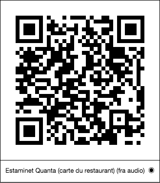 code QR de la page : Estaminet Quanta : Carte du restaurant : dernière parution