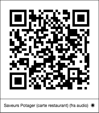 code QR de la page : Saveurs Potager : La carte du restaurant : dernière parution